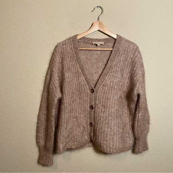 Sezane | Sweaters | Sezane Achille Cardigan Sweater In Flecked Beige | Poshmark